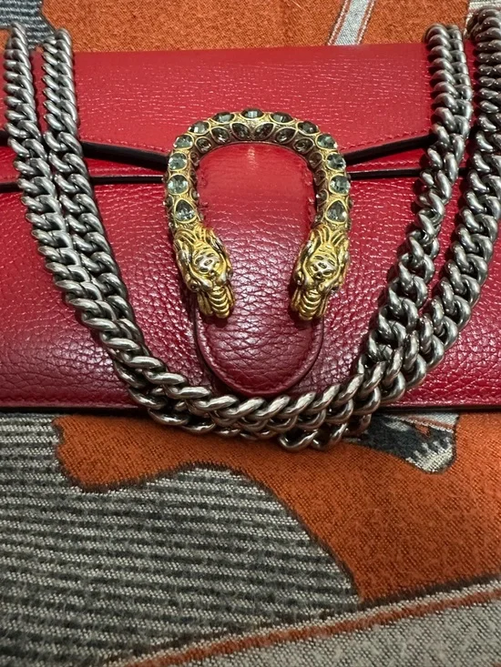 GUCCI ❤️🌟DIONYSUS TWO TONE HARDWARE FLAP BAG W/ CRYSTALS JEWELED TIGER HEAD ⭐️ - Picture 3 of 15